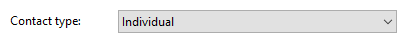 Contact Record window record type